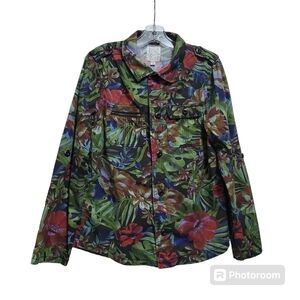 Billabong Tropical Storm Printed Cotton Long Sleeves Shirt Size L